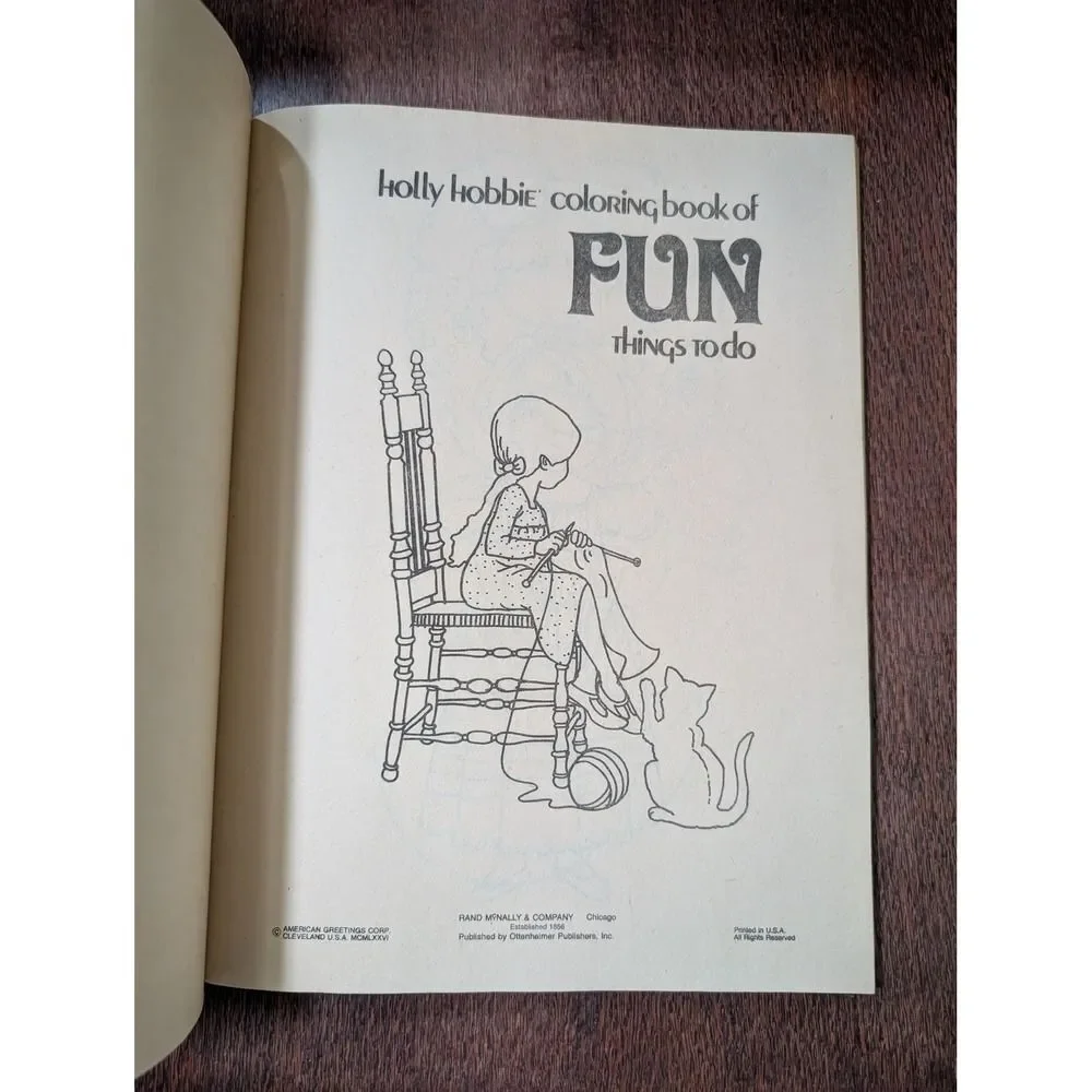 Vintage Holly Hobby Coloring Book of Fun Things to Do Rand McNally Elf Book 1976